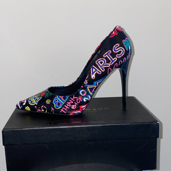 Multicolor Graffiti Style Print Stiletto Pump - Picture 2 of 8